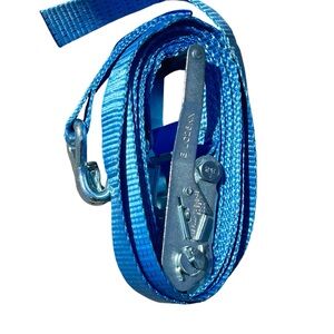 Blue Ratchet Strap with Hooks